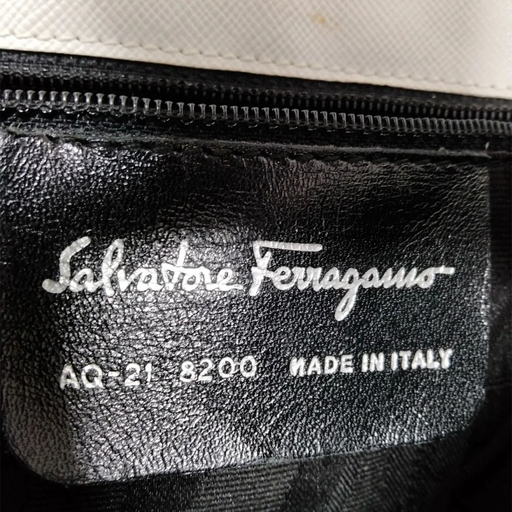 Salvatore Ferragamo Tall White Shoulder Bag